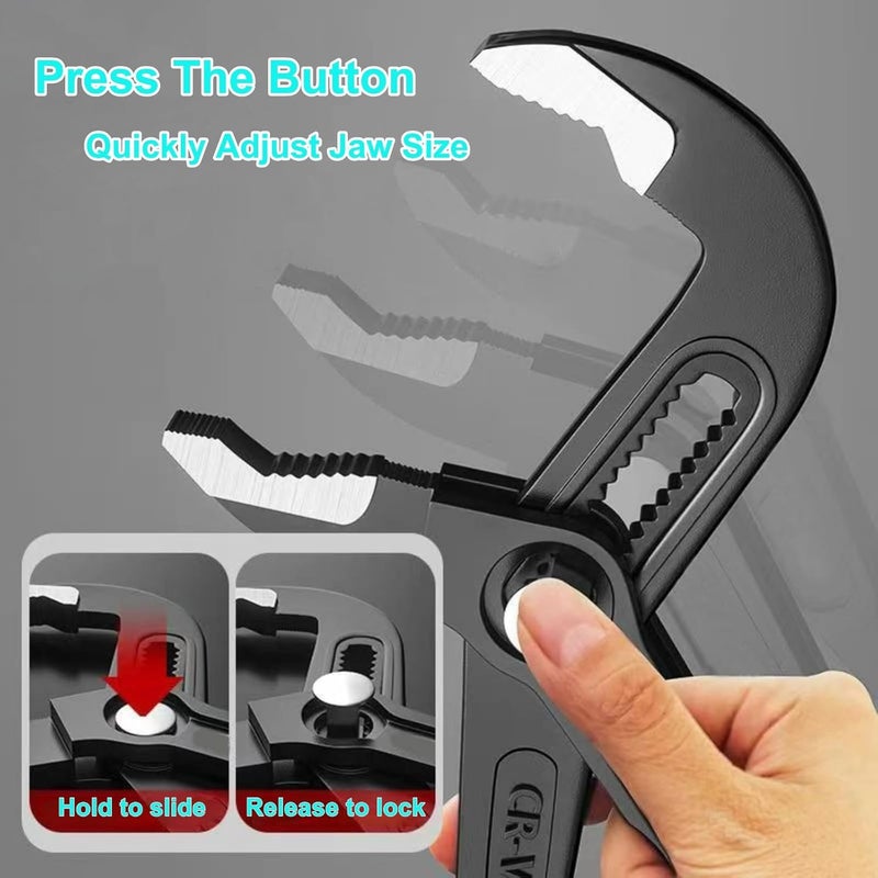 Warmtree 7-Inch Groove Joint Pliers - Upgraded 42mm Wide Opening Water Pump Pliers, V-Jaw Channel Locks for Home & Industrial Repairs,chrome vanadium steel - Image 2